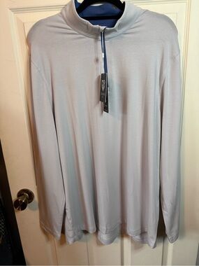 Graham Luxe Beckett Men's Gray Quarter-Zip Performance Golf Pullover XL NEW!